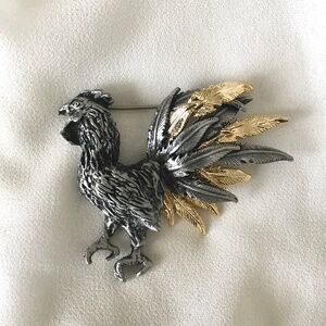 Vintage Designer Rooster Brooch